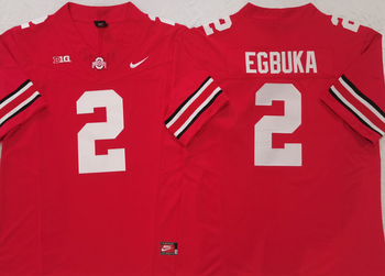 Ohio State Buckeyes Red 2 EGBUKA Football Jersey MEN WOMEN YOUTH S-6XL SIZE