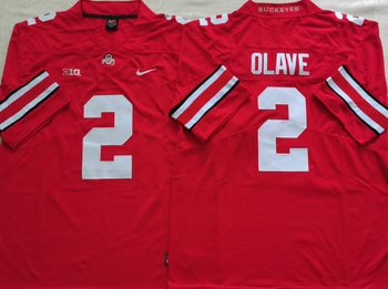 Ohio State Buckeyes Red 2 OLAVE Football Jersey MEN WOMEN YOUTH S-6XL SIZE