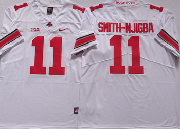 Ohio State Buckeyes White 11 SMITH-NJIGBA Football Jersey MEN WOMEN YOUTH S-6XL SIZE