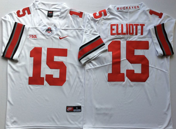 Ohio State Buckeyes White 15 ELLIOTT Football Jersey MEN WOMEN YOUTH S-6XL SIZE