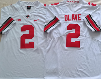 Ohio State Buckeyes White 2 OLAVE Football Jersey MEN WOMEN YOUTH S-6XL SIZE