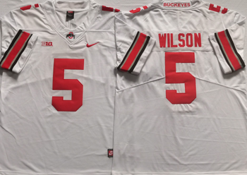 Ohio State Buckeyes White 5 WILSON Football Jersey MEN WOMEN YOUTH S-6XL SIZE