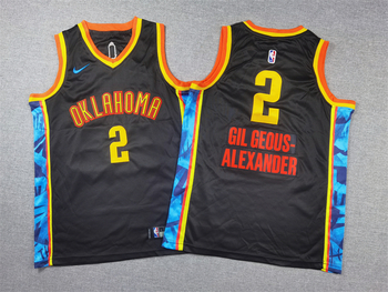 Oklahoma City Thunder #2 Shai Gilgeous-Alexander basketball jersey black City Edition MEN WOMEN YOUTH S-6XL SIZE