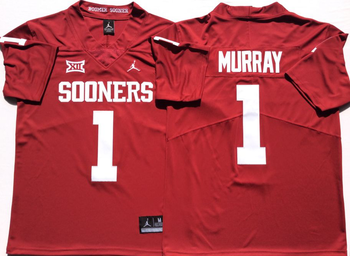 Oklahoma Sooners Red 1 MURRAY Football Jersey MEN WOMEN YOUTH S-6XL SIZE