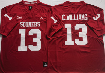 Oklahoma Sooners Red 13 C Football Jersey MEN WOMEN YOUTH S-6XL SIZE