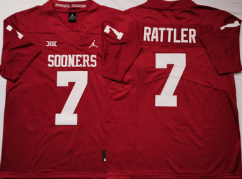 Oklahoma Sooners Red 7 RATTLER Football Jersey MEN WOMEN YOUTH S-6XL SIZE