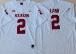 Oklahoma Sooners White 2 LAMB Football Jersey MEN WOMEN YOUTH S-6XL SIZE