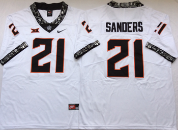 Oklahoma State Cowboys White 21 SANDERS Football Jersey MEN WOMEN YOUTH S-6XL SIZE