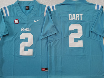 Ole Miss Rebels Blue 2 DART Football Jersey MEN WOMEN YOUTH S-6XL SIZE