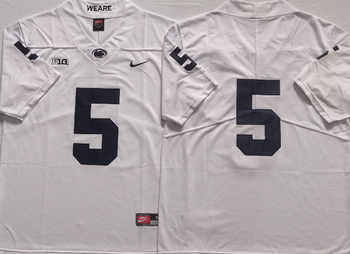 Penn State Nittany Lions White 5 No Name Football Jersey MEN WOMEN YOUTH S-6XL SIZE