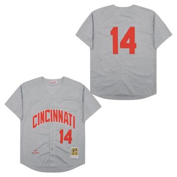 Pete Rose Cincinnati Reds Jersey Mitchell & Ness grey2 men women youth size S-6XL