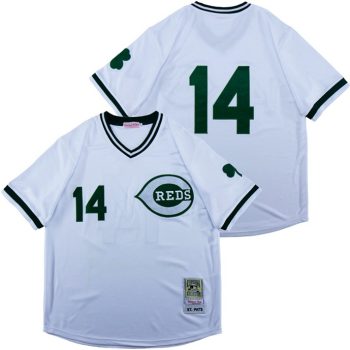 Pete Rose Cincinnati Reds Jersey Mitchell & Ness white retro men women youth size S-6XL