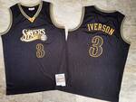 Philadelphia 76ers Jersey basketball Black Allen Iverson Hardwood Classics Sewn MEN WOMEN YOUTH S-6XL SIZE
