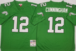 Philadelphia Eagles Green #12 CUNNINGHAM Mitchell & Ness Football Jersey Retro men women youth size S-6XL