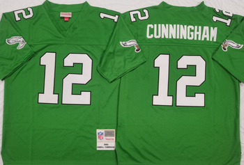 Philadelphia Eagles Green #12 CUNNINGHAM Mitchell & Ness Football Jersey Retro men women youth size S-6XL