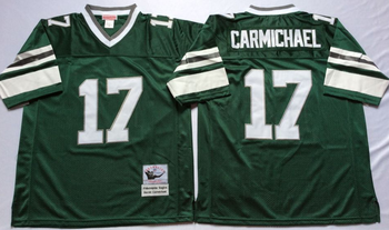 Philadelphia Eagles Green #17 CARMICHAEL Mitchell & Ness Football Jersey Retro men women youth size S-6XL