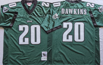 Philadelphia Eagles Green #20 DAWKINS Mitchell & Ness Football Jersey Retro men women youth size S-6XL