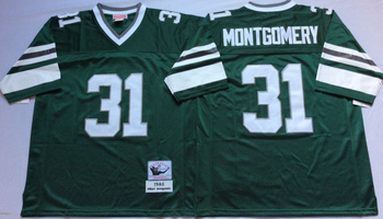 Philadelphia Eagles Green #31 MONTROMERY Mitchell & Ness Football Jersey Retro men women youth size S-6XL