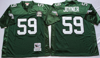 Philadelphia Eagles Green #59 JOYNER Mitchell & Ness Football Jersey Retro men women youth size S-6XL