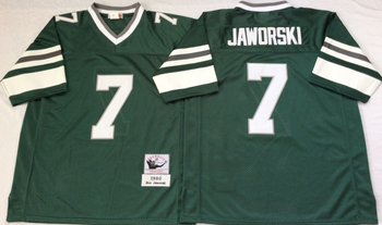 Philadelphia Eagles Green #7 JAWORSKI Mitchell & Ness Football Jersey Retro men women youth size S-6XL