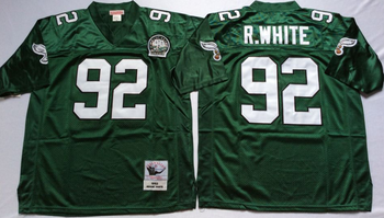 Philadelphia Eagles Green #92 R.WHITE retro Mitchell & Ness Football Jersey Retro men women youth size S-6XL