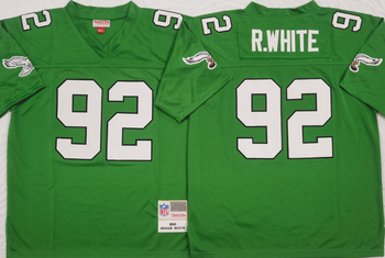 Philadelphia Eagles Green #92 R.WHITE Mitchell & Ness Football Jersey Retro men women youth size S-6XL