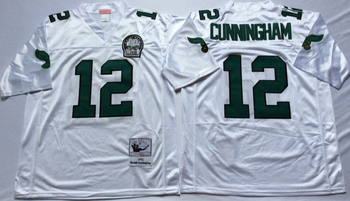 Philadelphia Eagles White #12 CUNNINGHAM Mitchell & Ness Football Jersey Retro men women youth size S-6XL