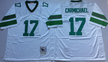 Philadelphia Eagles White #17 CARMICHAEL Mitchell & Ness Football Jersey Retro men women youth size S-6XL