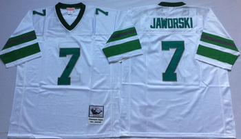 Philadelphia Eagles White #7 JAWORSKI Mitchell & Ness Football Jersey Retro men women youth size S-6XL