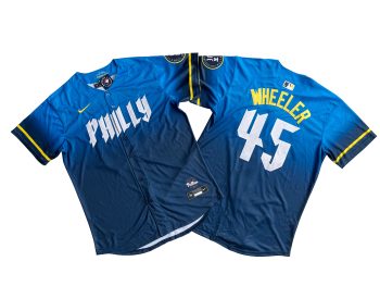 Philadelphia Phillies Zack Wheeler Blue 2024 City Connect Limited Player Jersey MEN WOMEN YOUTH S-6XL SIZE