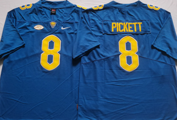 Pittsburgh Panthers Blue 8 PICKETT Football Jersey MEN WOMEN YOUTH S-6XL SIZE