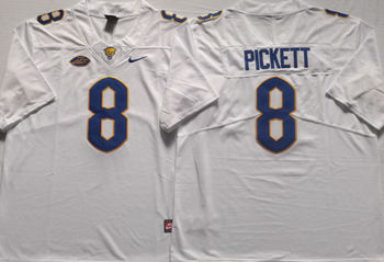 Pittsburgh Panthers White 8 PICKETT Football Jersey MEN WOMEN YOUTH S-6XL SIZE