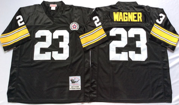 Pittsburgh Steelers Black #23 WAGNER Mitchell & Ness Football Jersey Retro men women youth size S-6XL