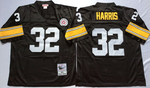 Pittsburgh Steelers Black #32 HARRIS Mitchell & Ness Football Jersey Retro men women youth size S-6XL
