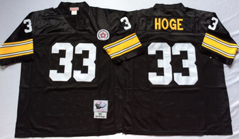 Pittsburgh Steelers Black #33 HOGE Mitchell & Ness Football Jersey Retro men women youth size S-6XL