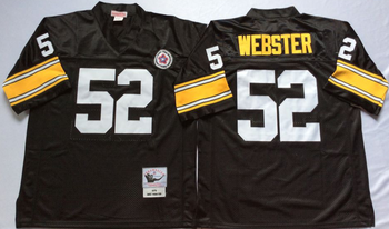 Pittsburgh Steelers Black #52 WEBSTER Mitchell & Ness Football Jersey Retro men women youth size S-6XL