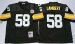 Pittsburgh Steelers Black #58 LAMBERT Mitchell & Ness Football Jersey Retro men women youth size S-6XL