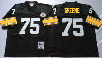 Pittsburgh Steelers Black #75 GREENE Mitchell & Ness Football Jersey Retro men women youth size S-6XL