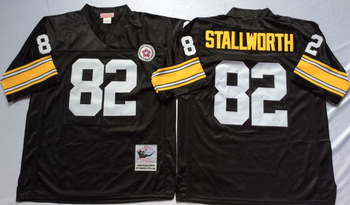 Pittsburgh Steelers Black #82 STALLWORTH Mitchell & Ness Football Jersey Retro men women youth size S-6XL