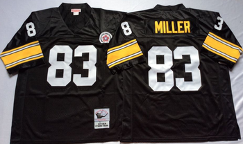 Pittsburgh Steelers Black #83 MILLER Mitchell & Ness Football Jersey Retro men women youth size S-6XL