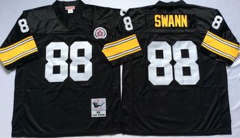 Pittsburgh Steelers Black #88 SWANN Mitchell & Ness Football Jersey Retro men women youth size S-6XL