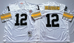 Pittsburgh Steelers White #12 BRADSHAW Mitchell & Ness Football Jersey Retro men women youth size S-6XL