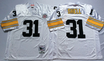 Pittsburgh Steelers White #31 SHELL Mitchell & Ness Football Jersey Retro men women youth size S-6XL