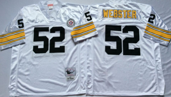 Pittsburgh Steelers White #52 WEBSTER Mitchell & Ness Football Jersey Retro men women youth size S-6XL