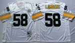 Pittsburgh Steelers White #58 LAMBERT Mitchell & Ness Football Jersey Retro men women youth size S-6XL
