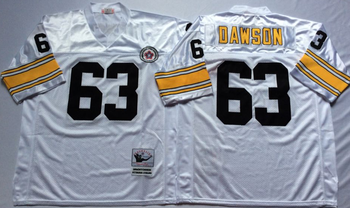 Pittsburgh Steelers White #63 DAWSON Mitchell & Ness Football Jersey Retro men women youth size S-6XL