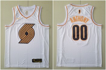 Portland Trail #00 ANTHONY basketball jersey Platinum version MEN WOMEN YOUTH S-6XL SIZE