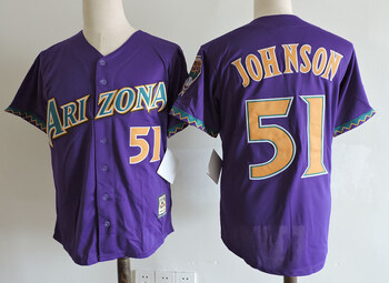 Randy Johnson Arizona Diamondbacks Jersey-retro purple MEN WOMEN YOUTH S-6XL SIZE
