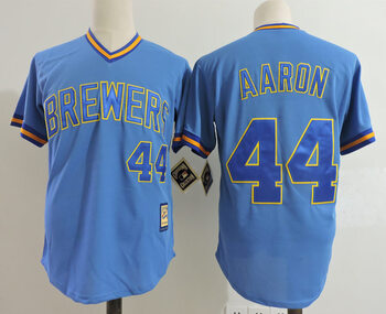 Retro Baseball Jersey Vintage 44 Hank Aaron stitched jersey blue MEN WOMEN YOUTH S-6XL SIZE
