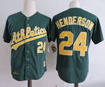 Rickey Henderson Oakland Athletics Autographed Green Mitchell & Ness Authentic Jersey MEN WOMEN YOUTH S-6XL SIZE